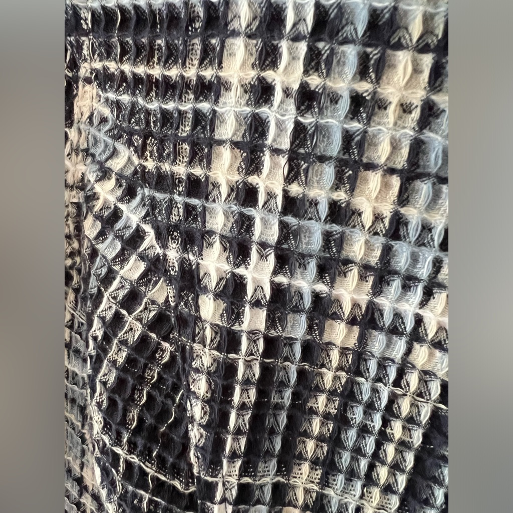 Christopher & Banks Nwt Zip Jacket Lightweight M Womens Navy White Plaid Waffle — image 6 of 8